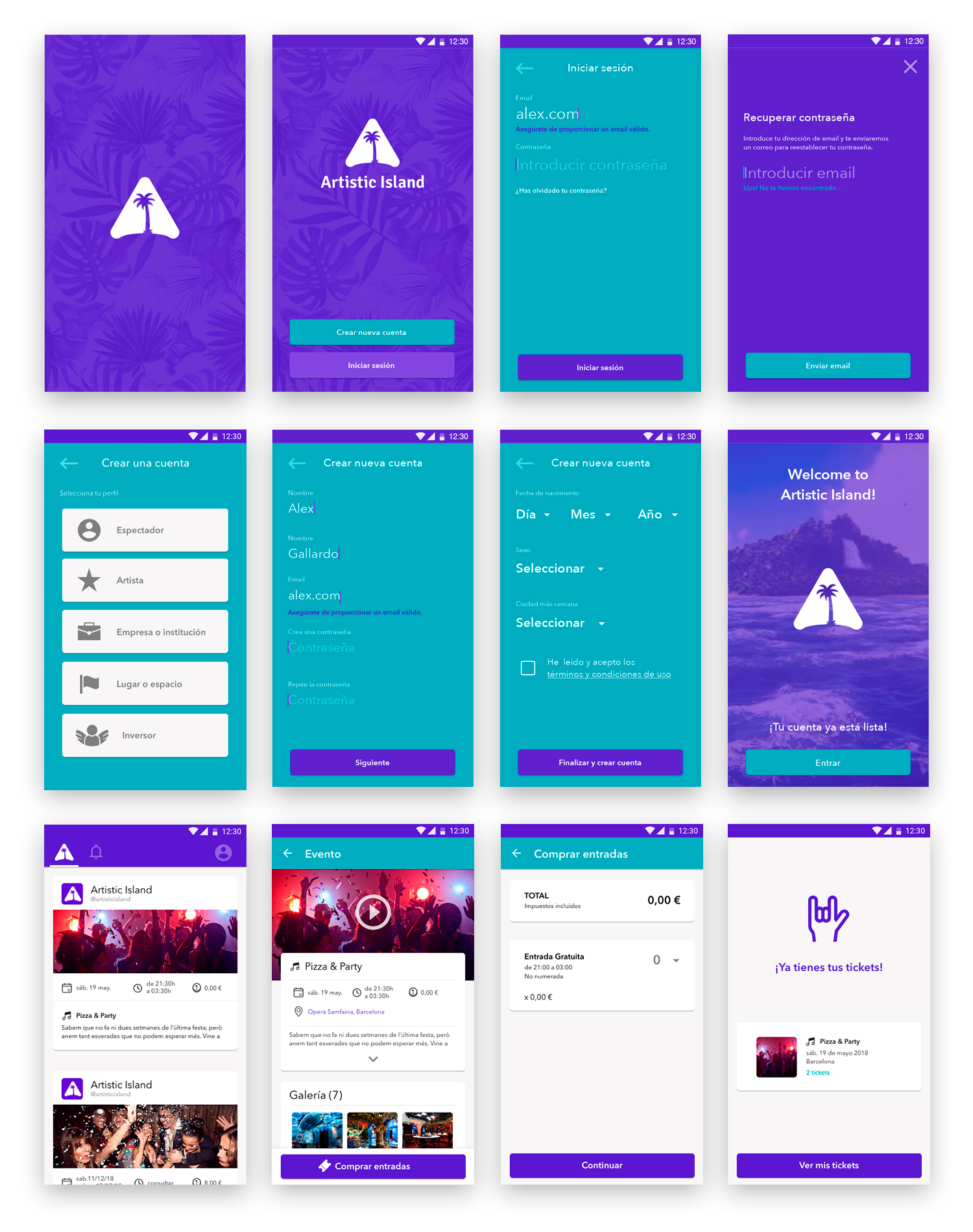 Artistic Island App Design Android